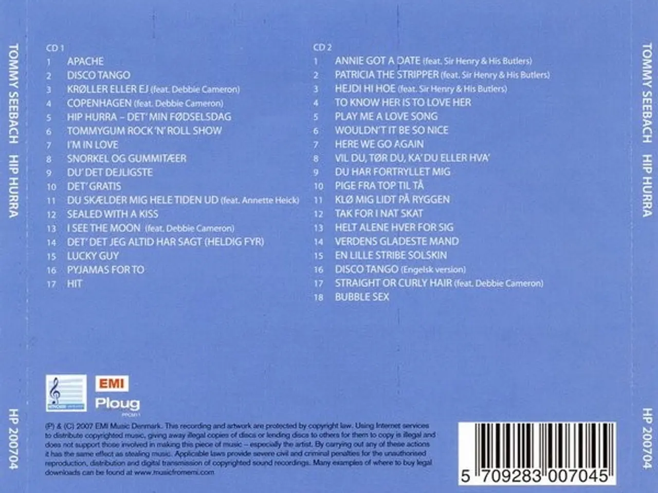 Billede 2 - Tommy Seebach – Hip Hurra – 2CD