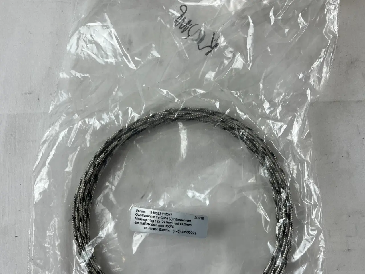 Billede 2 - Type J Thermocouple Probe 5m Stainless Braided