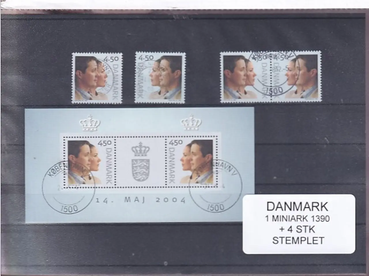 Billede 1 - Danmark - Miniark 1390 + enkeltmærker - Stemplet