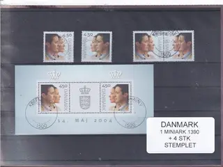 Danmark - Miniark 1390 + enkeltmærker - Stemplet