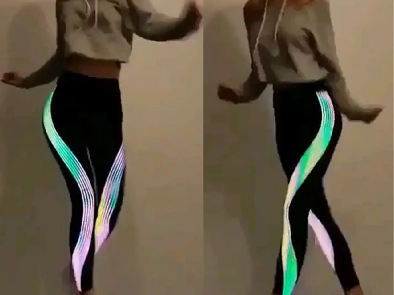 Billede 4 -  Leggins med refleks striber/medium