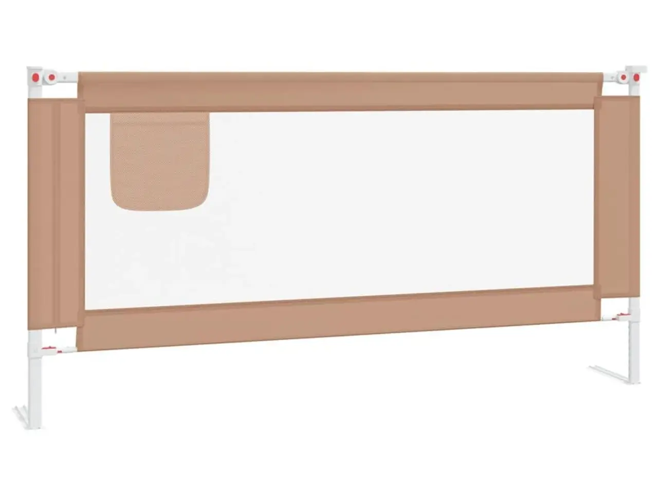 Billede 2 - Sengehest til børneseng 180×25 cm - stof, gråbrun, højdejusterbar