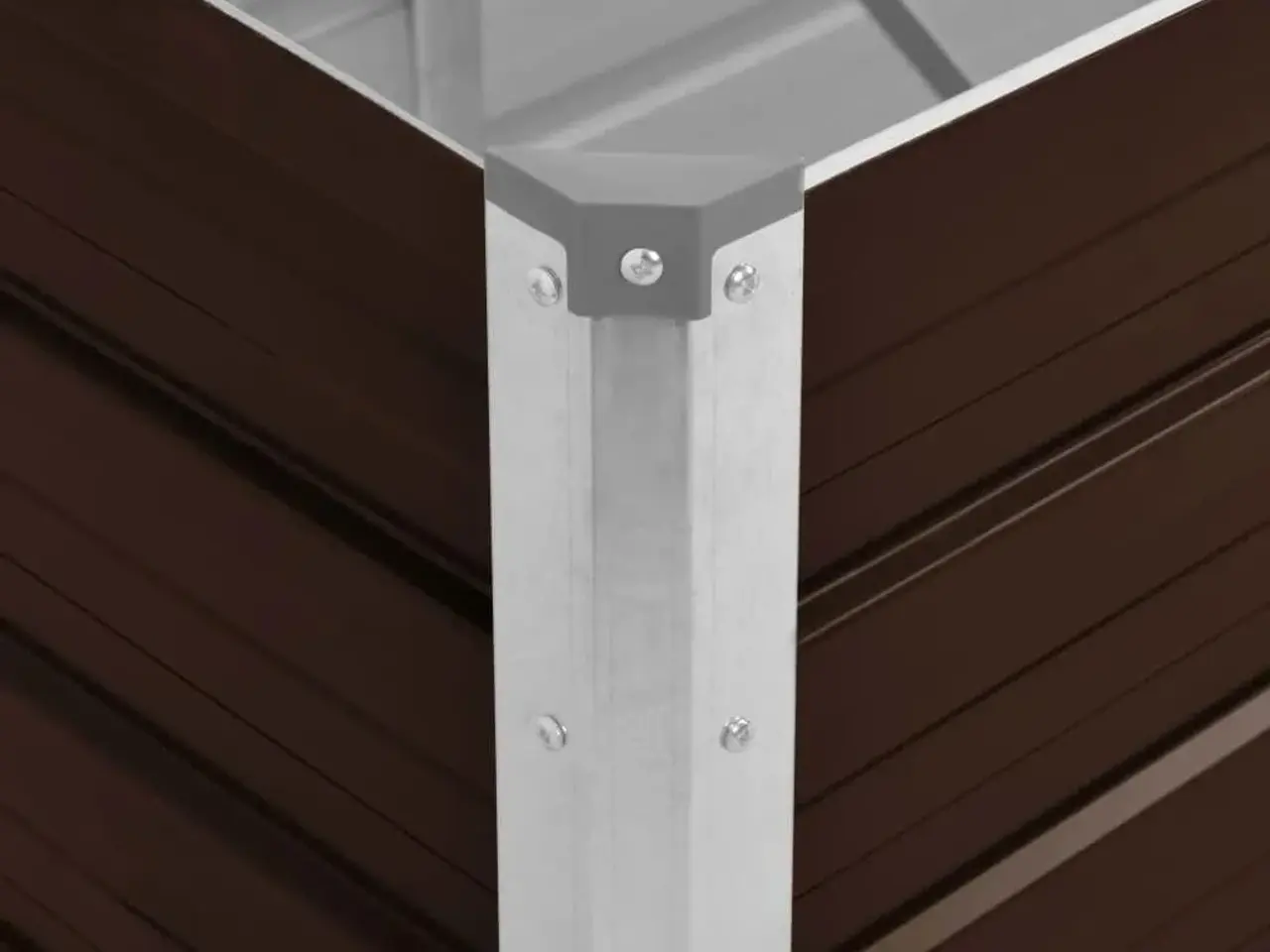 Billede 3 - Hævet plantekasse 240x80x45 cm galvaniseret stål brun