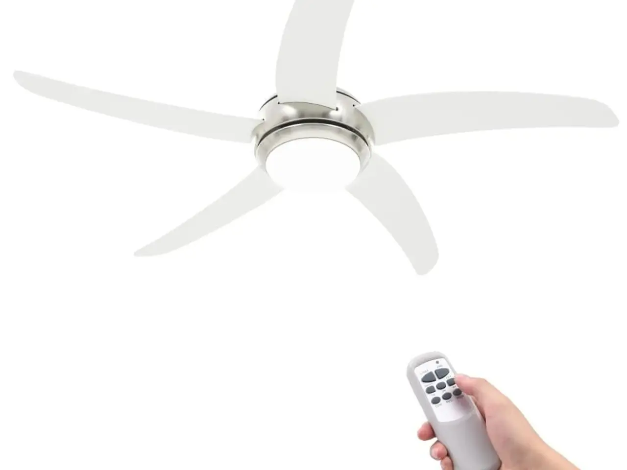 Billede 1 - Dekorativ loftventilator med lys 128 cm hvid
