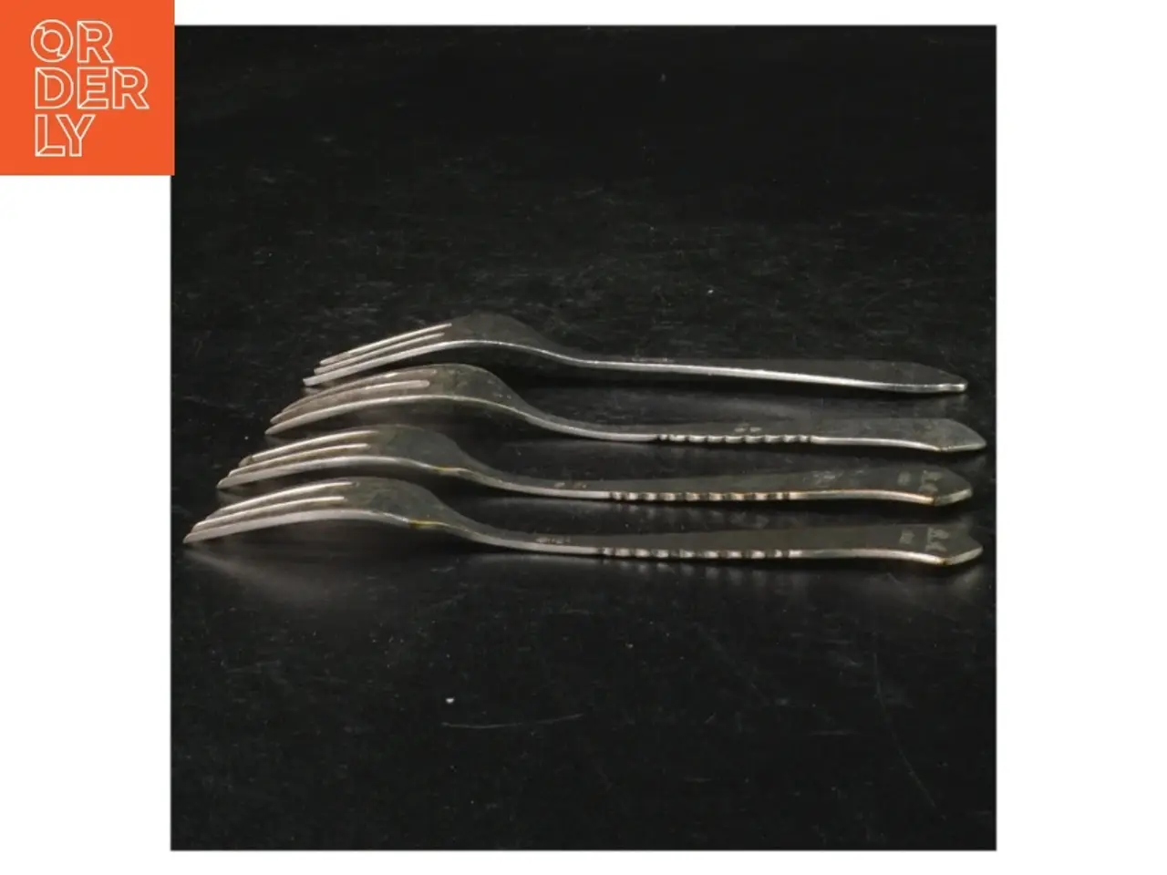 Billede 2 - 4 kagegafler, 2-tårnet sølvplet(str. 14 cm)