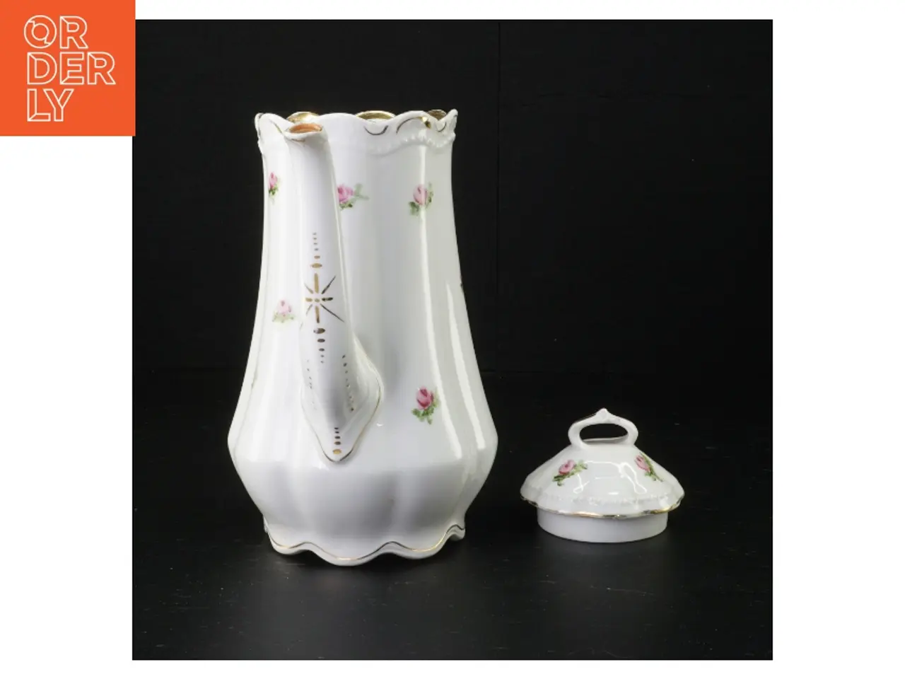 Billede 3 - Porcelæns tekande med blomsterdekoration