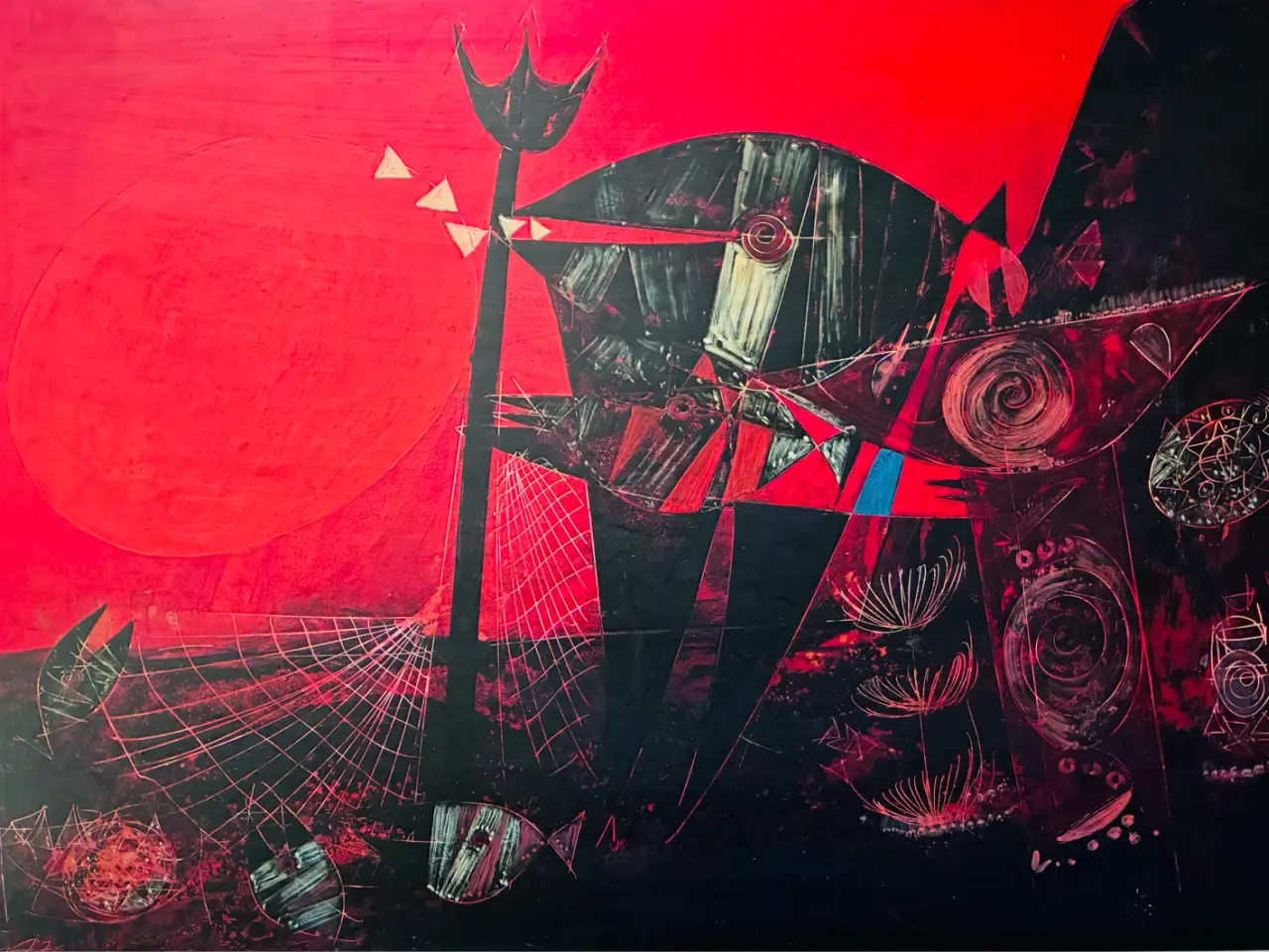 Billede 2 - Oliemaleri Erling Andersen (1937-2010) Abstrakt 70