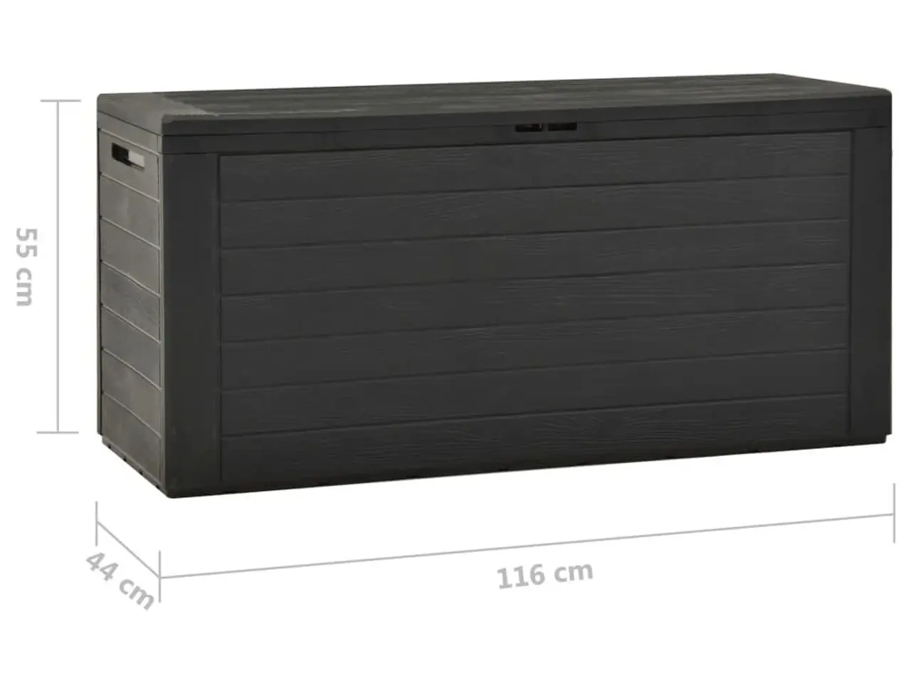 Billede 7 - Opbevaringskasse til haven 116x44x55 cm antracitgrå