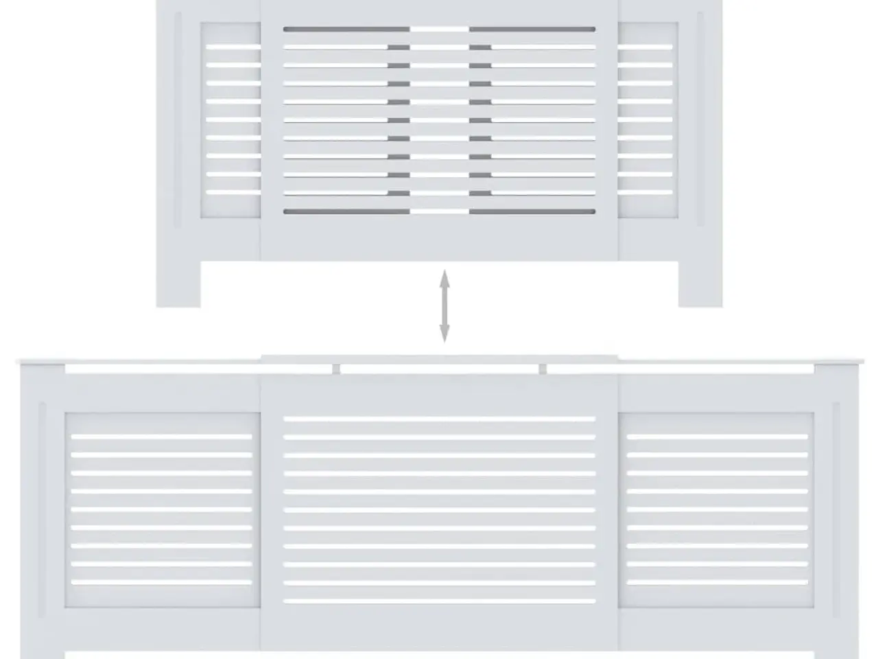 Billede 5 - Radiatorskjuler 205 cm i MDF - hvid, justerbar