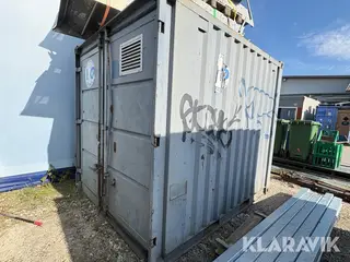 Container med Stenhøj-presse og øvrigt indhold