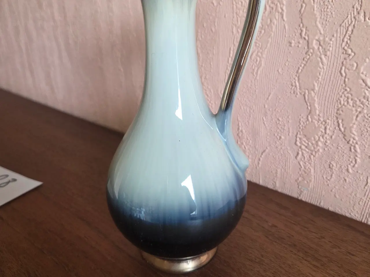 Billede 1 - Keramikkande/vase med gulddetaljer, H: ca. 23 cm