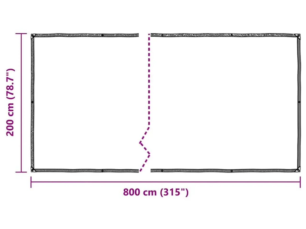 Billede 10 - Klar presenning med øjer 2 × 8 m - polyethylen, transparent/sort