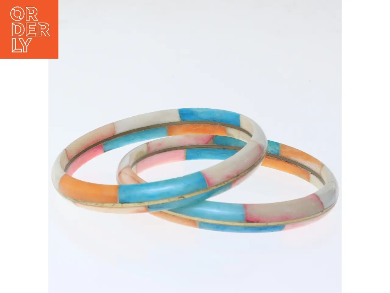 Billede 2 - 2 stk farvede armbånd 7,5 cm (str. 2stk 7,5 cm)