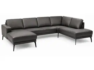 Hjort Knudsen Esbjerg SemianilinLæder Hjørnesofa med chaiselong venstrevendt