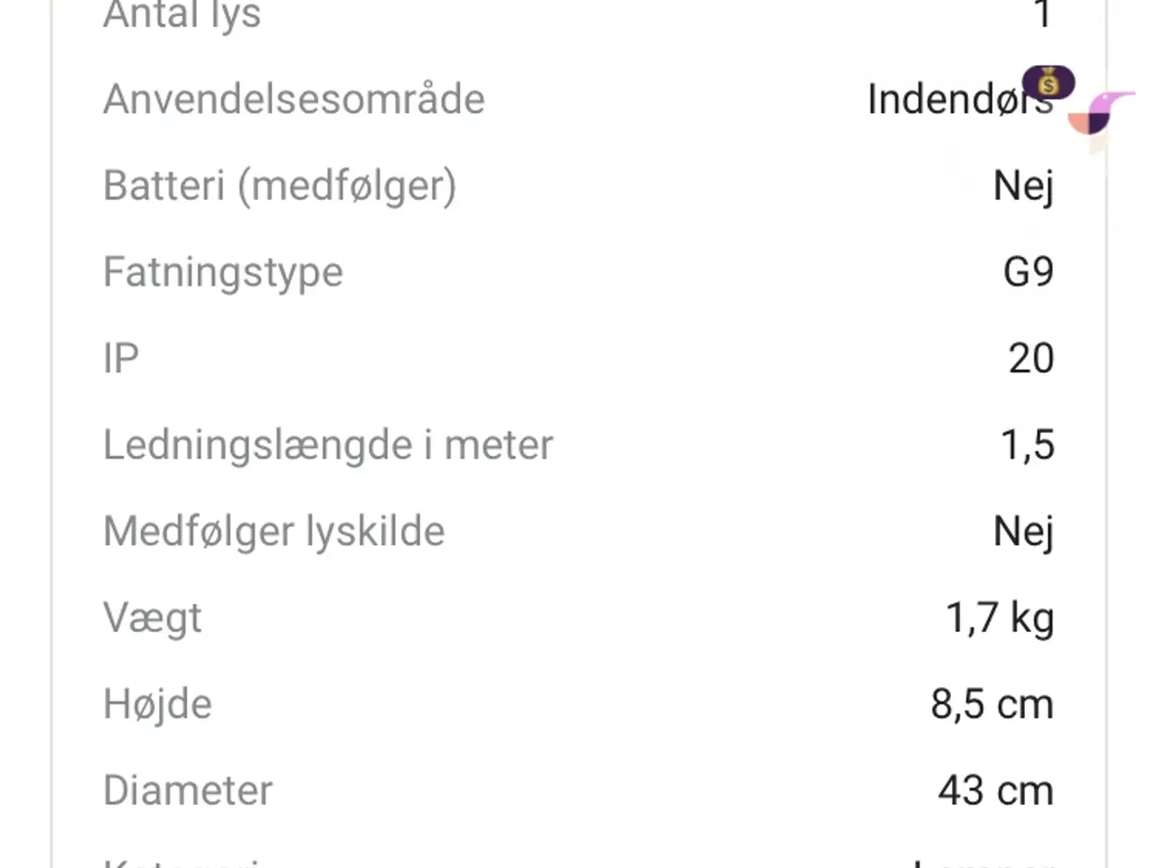 Billede 4 - 2 stk. Belid Eclipse pendler Ø43 cm. 