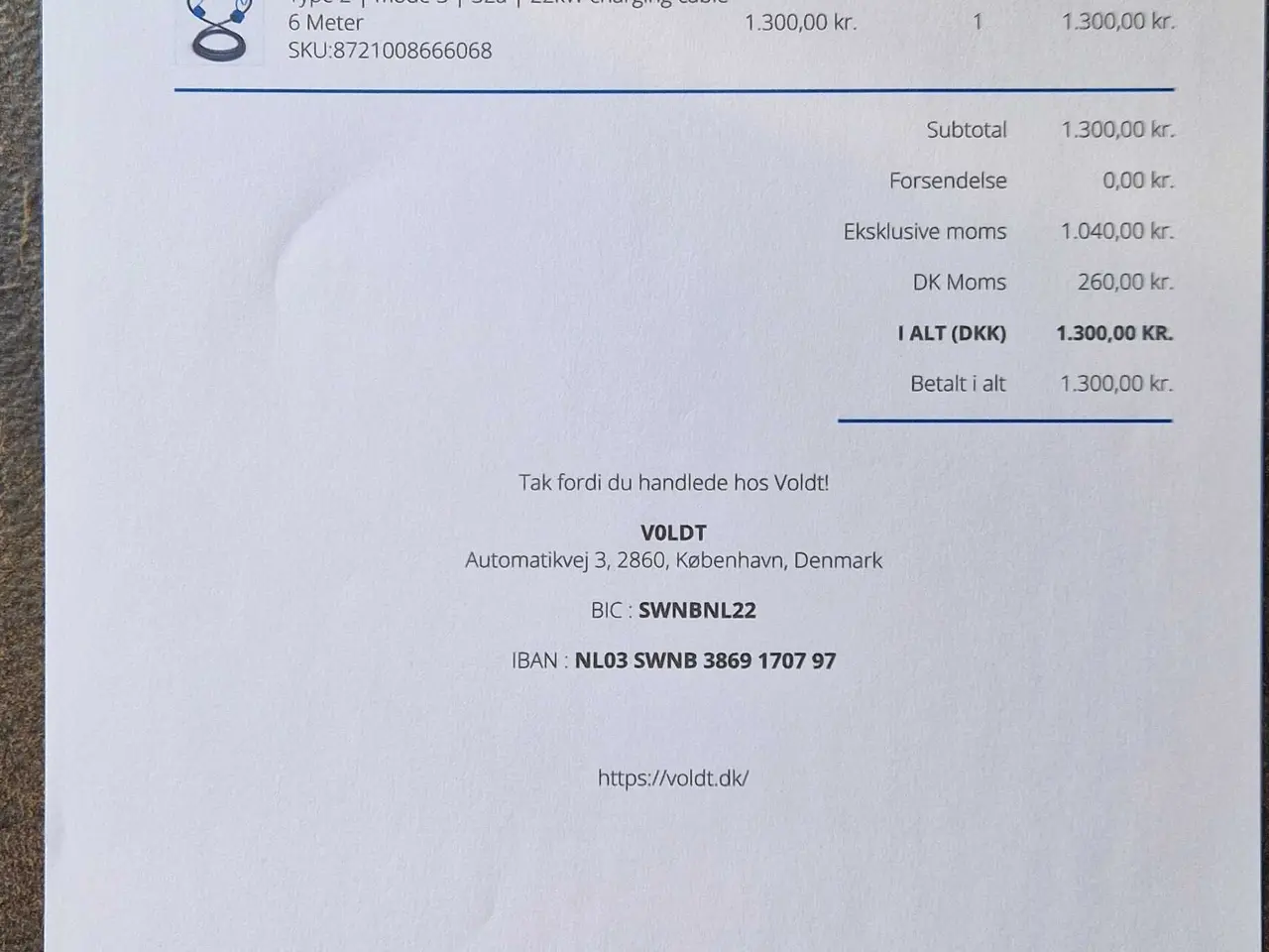 Billede 3 - Ladekabel til el-bil