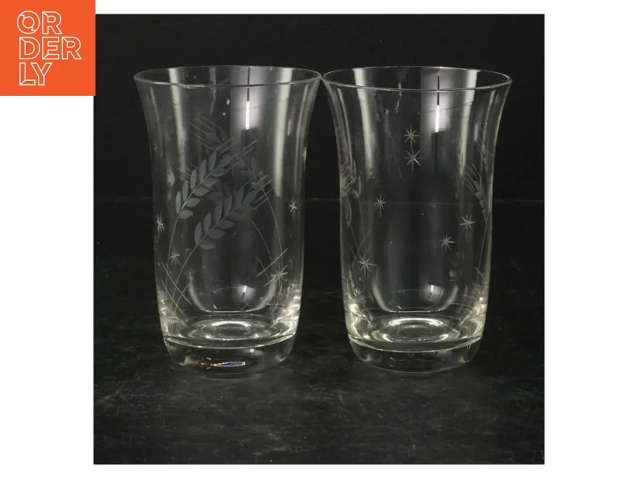 Billede 2 - Gravérede glas (str. Ø 9 cm. længde, 12 cm)