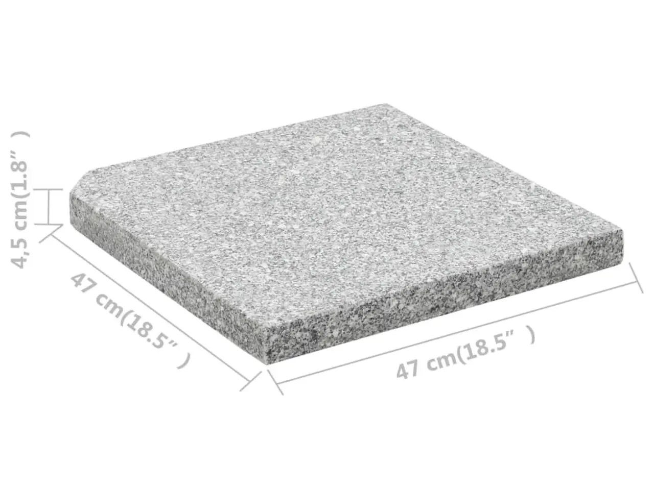 Billede 6 - Vægtplade til parasol i granit 25 kg - firkantet, grå