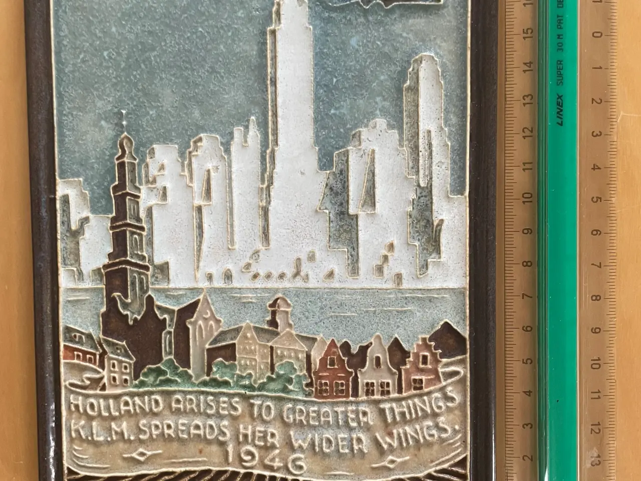Billede 1 - KLM keramisk erindringsflise fra 1946
