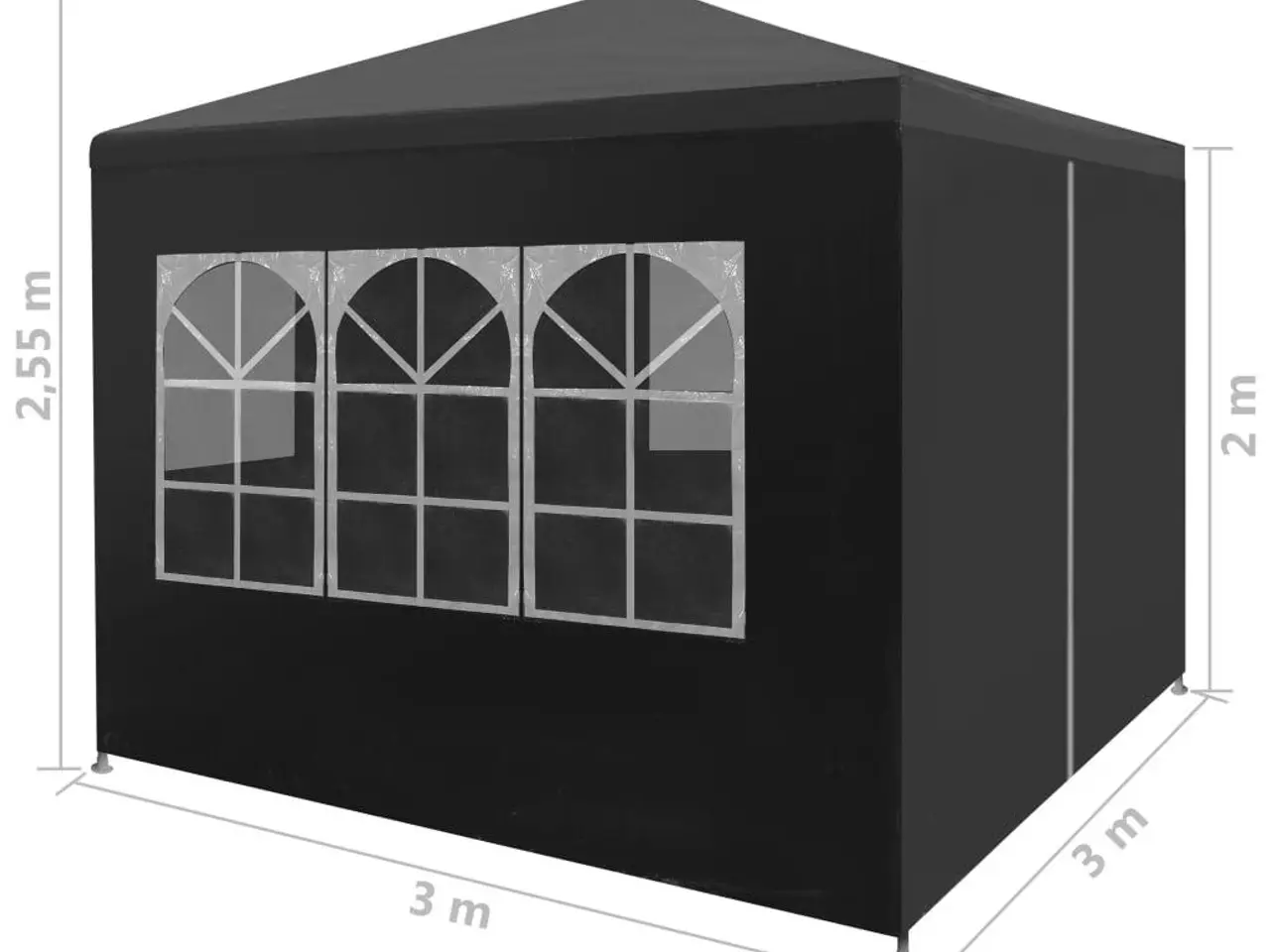Billede 8 - Festtelt 3 x 3 m antracitgrå
