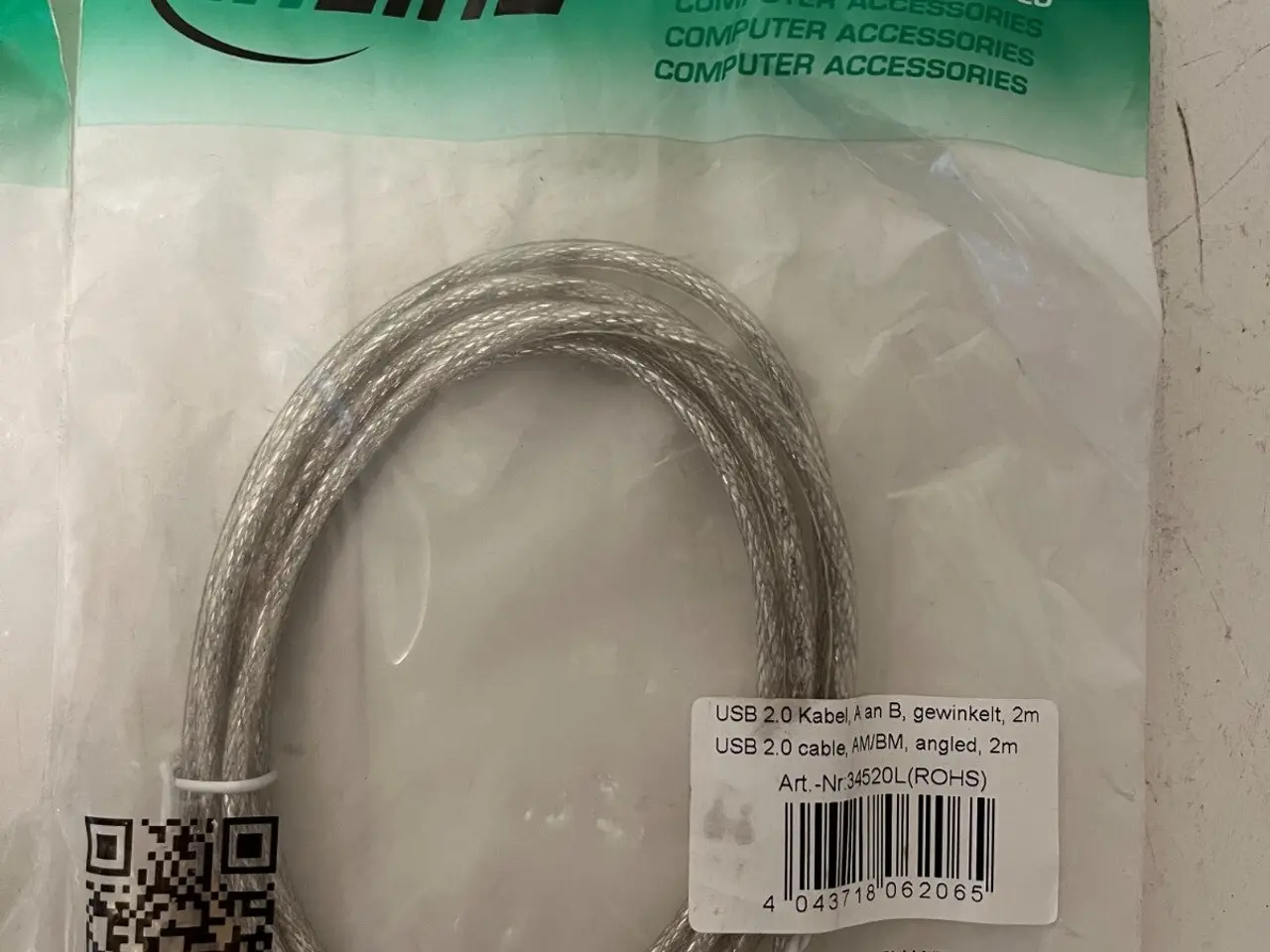 Billede 3 - parti of 2x InLine USB 2.0 kabel AM to BM Angled