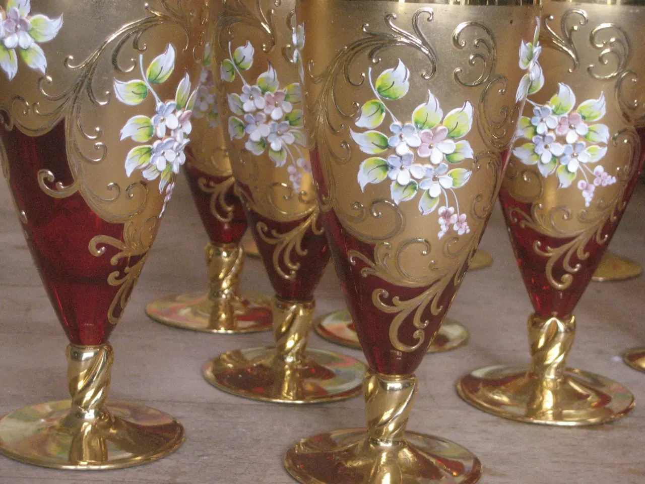 Billede 5 - Bômiske håndcolorerede glas