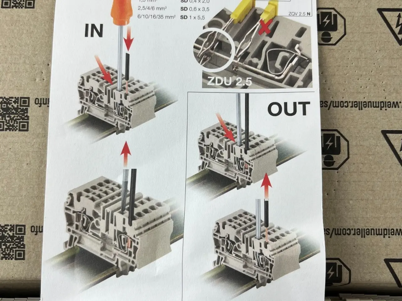 Billede 3 - Weidmuller ZDU 2.5 Terminal Block Box 100pcs 600V