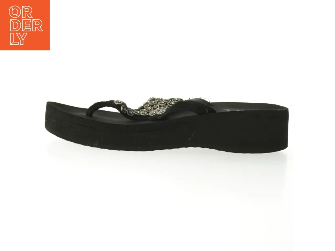 Billede 1 - Sorte platform flip-flops med dekoration fra Yellowbox (str. Længde, 27 cm)