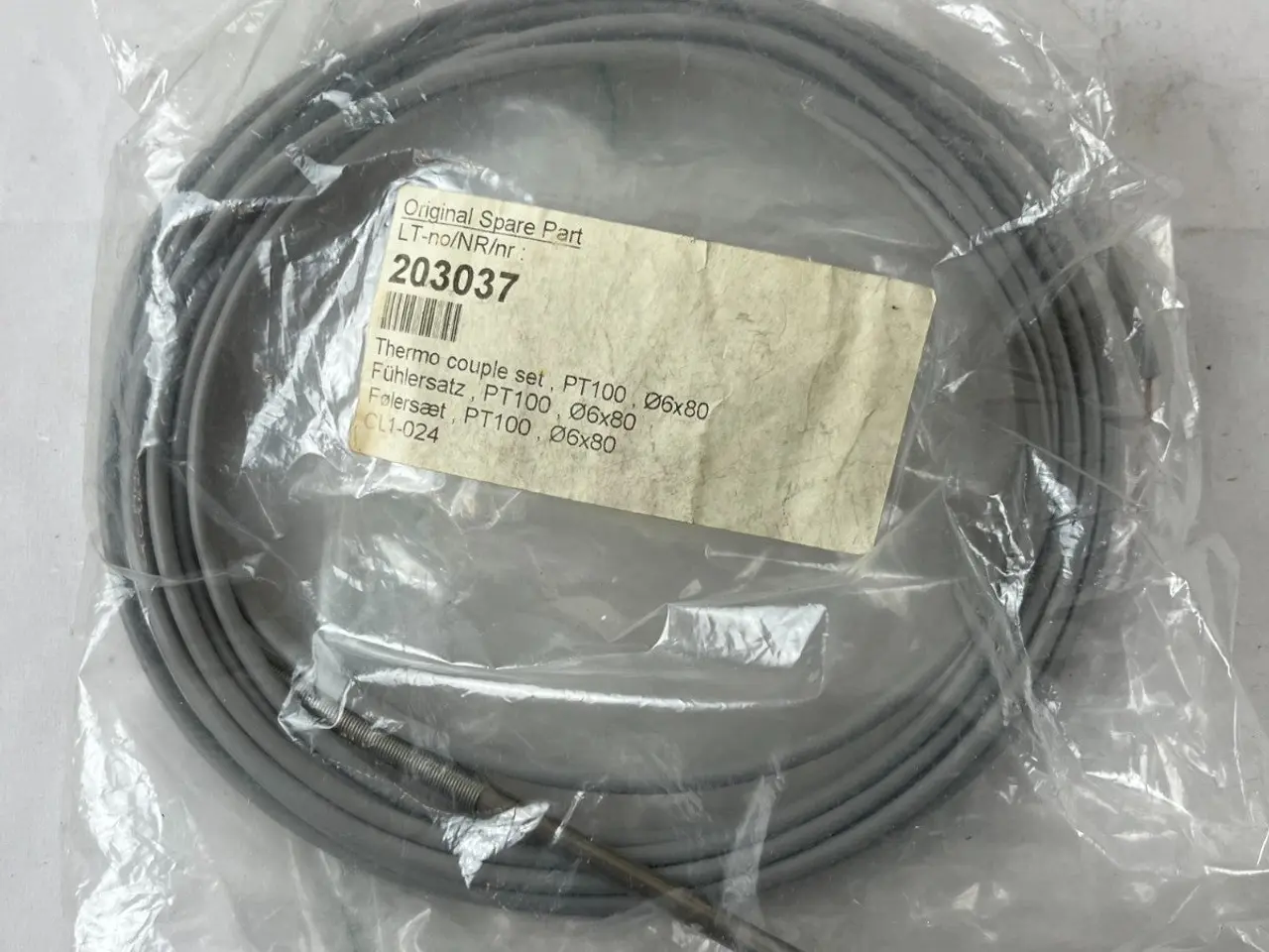 Billede 3 - PT100 Temperature Sensor Probe Ø6x80mm 5m kabel