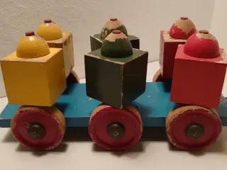 Tekno klodsvogn. Klodser bevægelige. Fra ca. 1950.