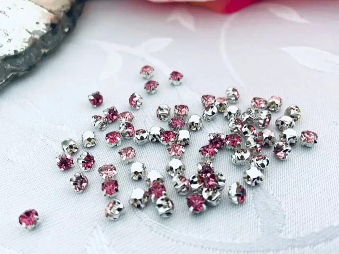 Billede 2 - Perler/ glasten pink / rosa / lyserøde nuancer