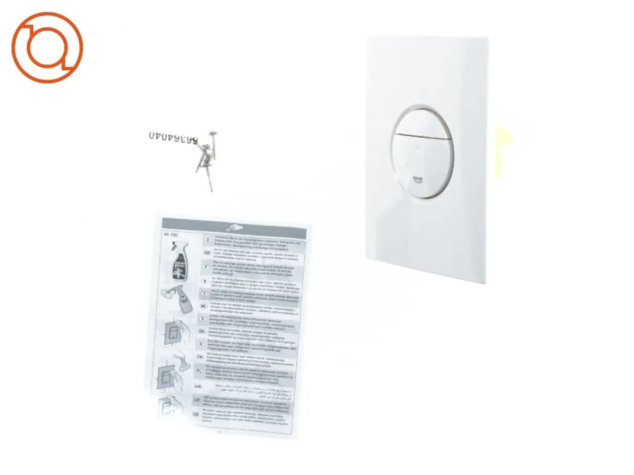 Billede 1 - Grohe Nova Cosmopolitan betjeningsplade S, alpinhvid Trykknap til toilet (str. 20 x 16 x 10 cm)