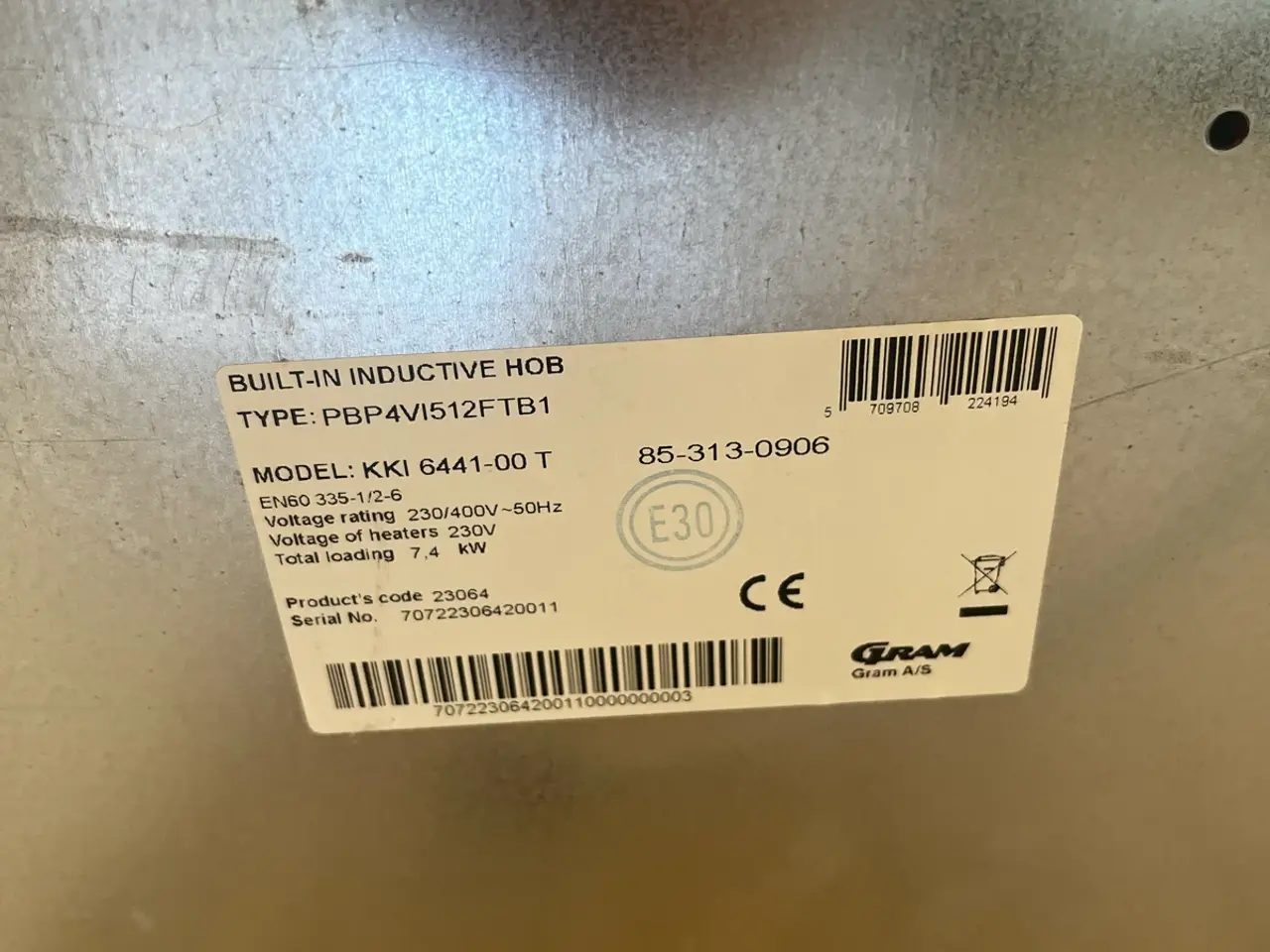 Billede 4 - Gram induktionskogeplade 60 cm sort