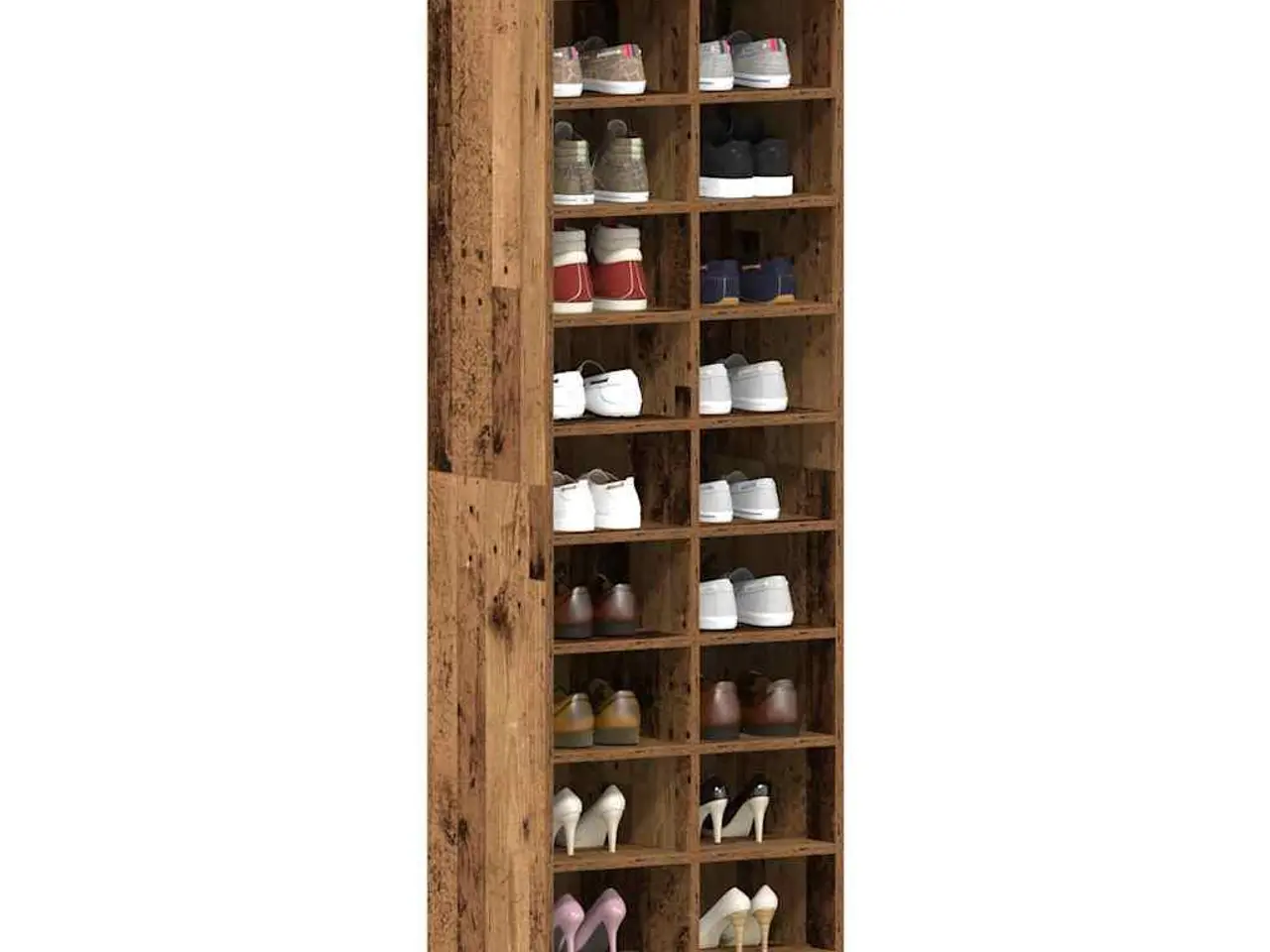 Billede 1 - Skoreol 54x34x183 cm konstrueret træ gammelt træ-look