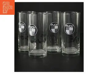 4 glas med Puch-logo fra Puch (str. Ø 6,5x13 cm)