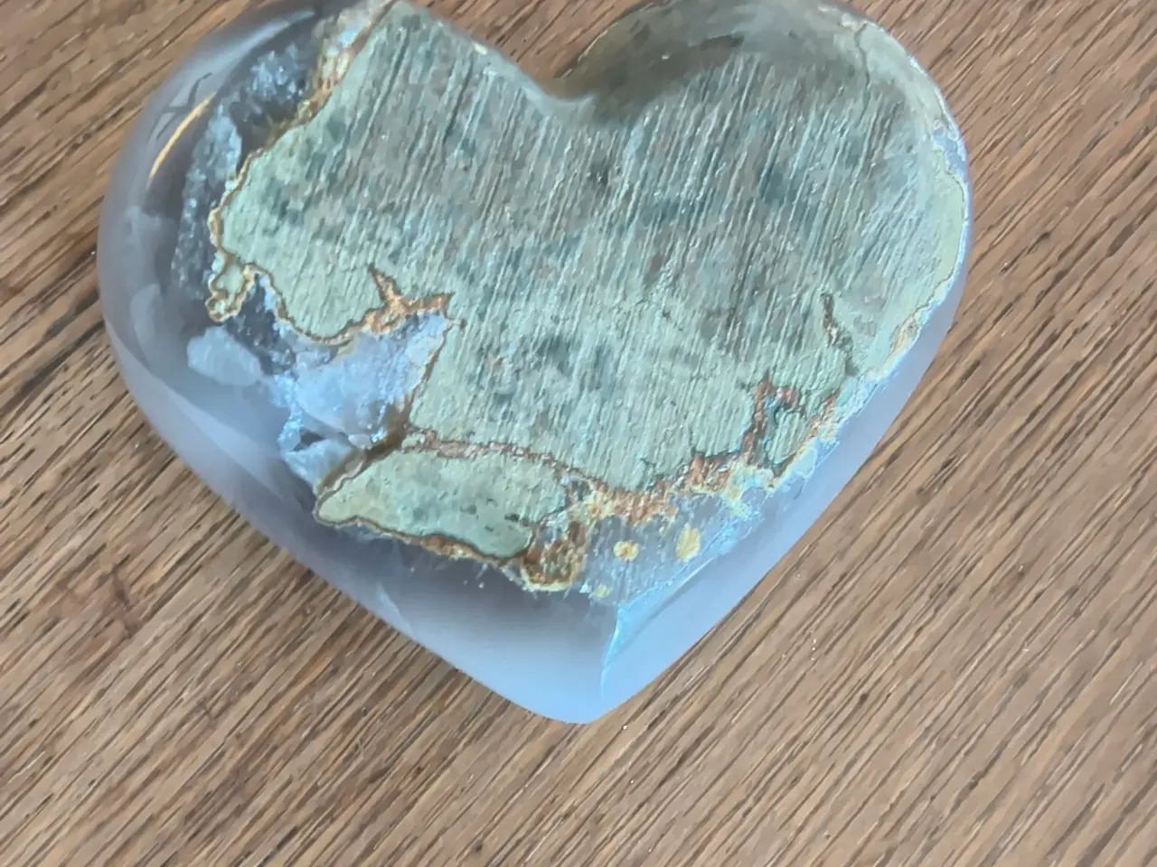 Billede 6 - Stort agat hjerte med druzy