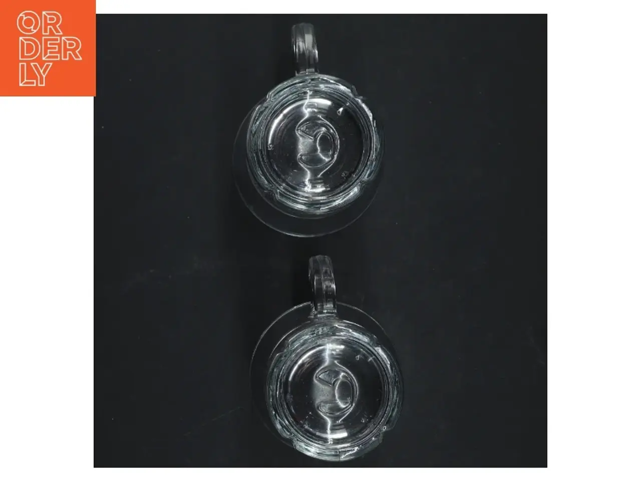 Billede 3 - Glas krus med metallisk bånd (str. H 11,5 cm)