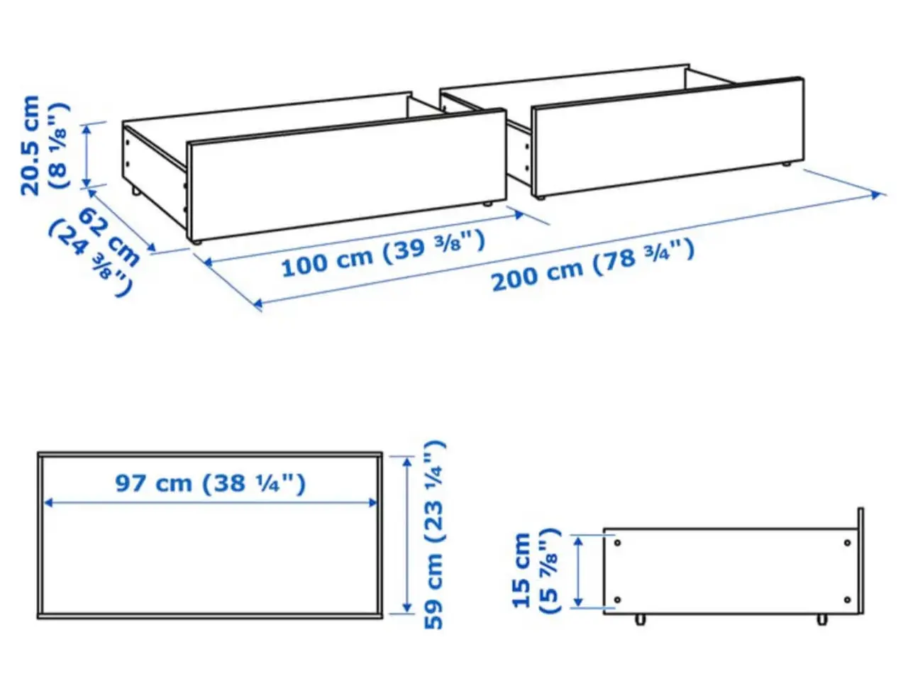 Billede 2 - Ikea Malm sengeskuffe