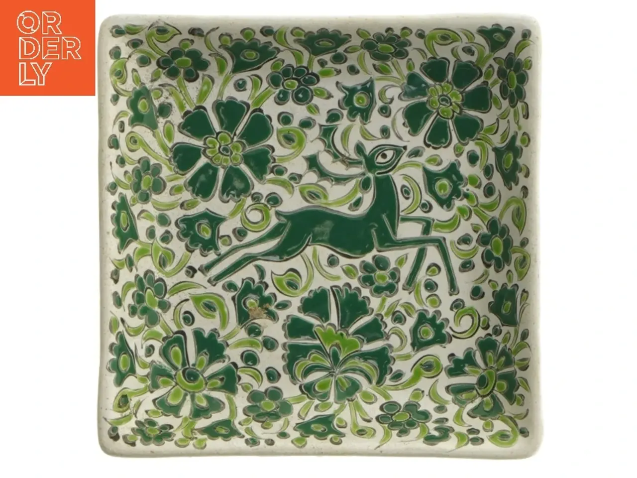 Billede 1 - Keramisk dekorativt fad (str. 12x12 cm)