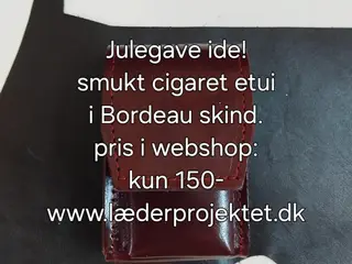 Håndlavet cigaret etui i smukt Bordeaux læder
