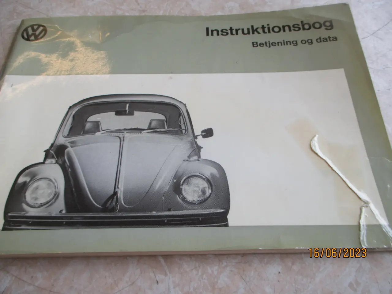 Billede 1 - Brugt  Instruktionsbog   VW 1200  + 1300  