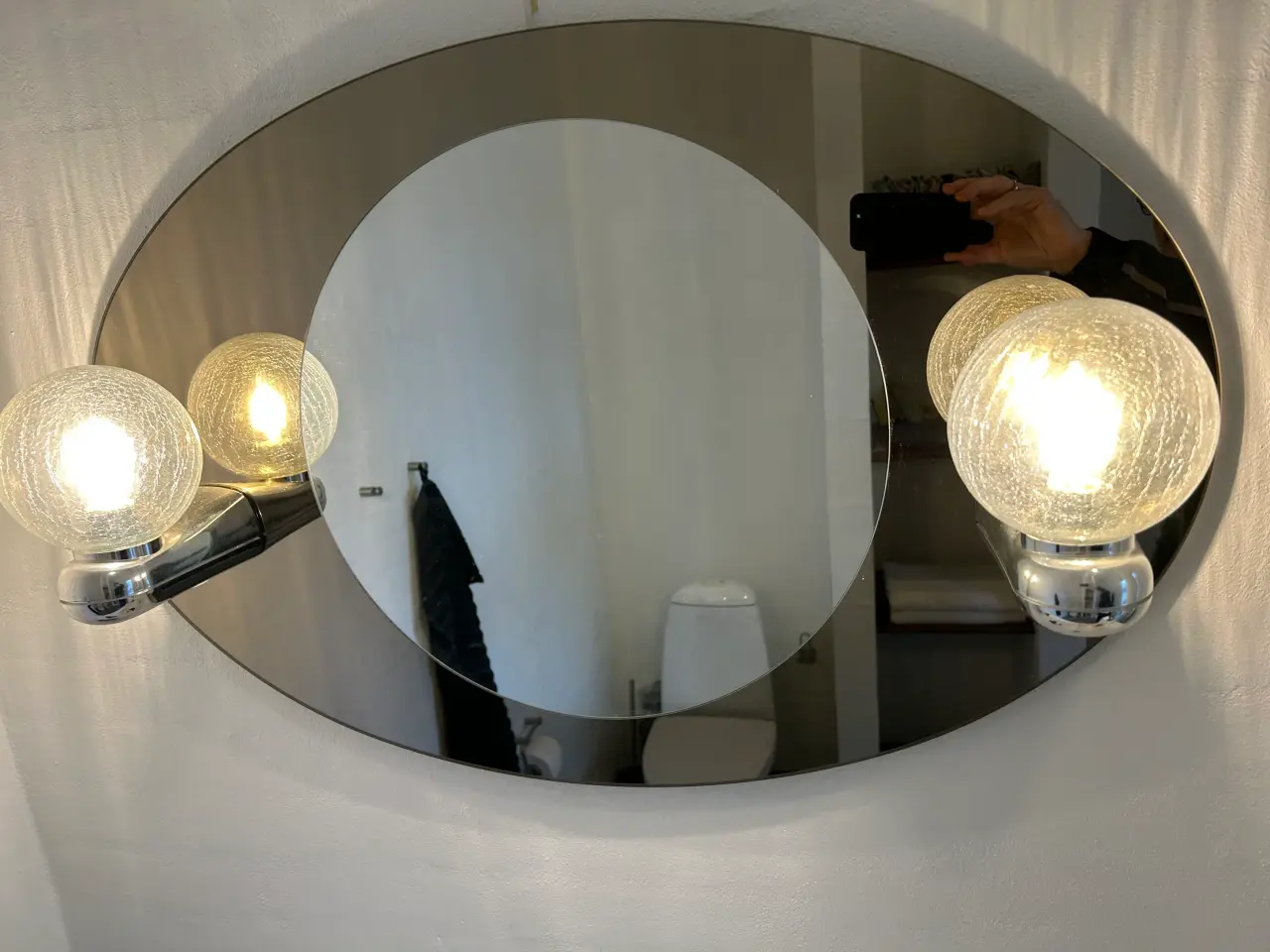 Billede 1 - Spejl med 2 lamper