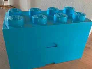 Lego opbevaringskasser i turkis 