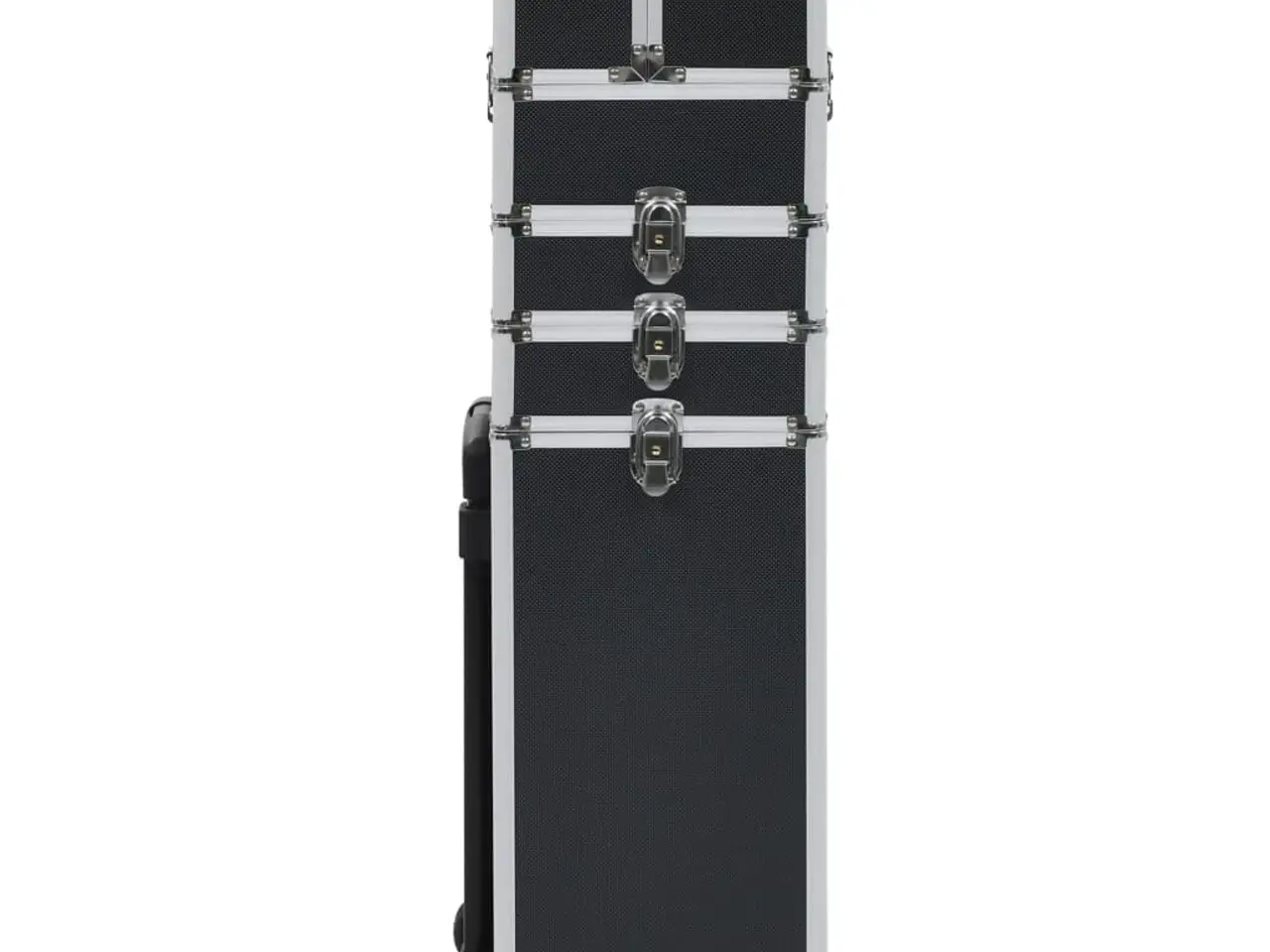 Billede 4 - Makeupkuffert i aluminium - sort trolley med 4 niveauer