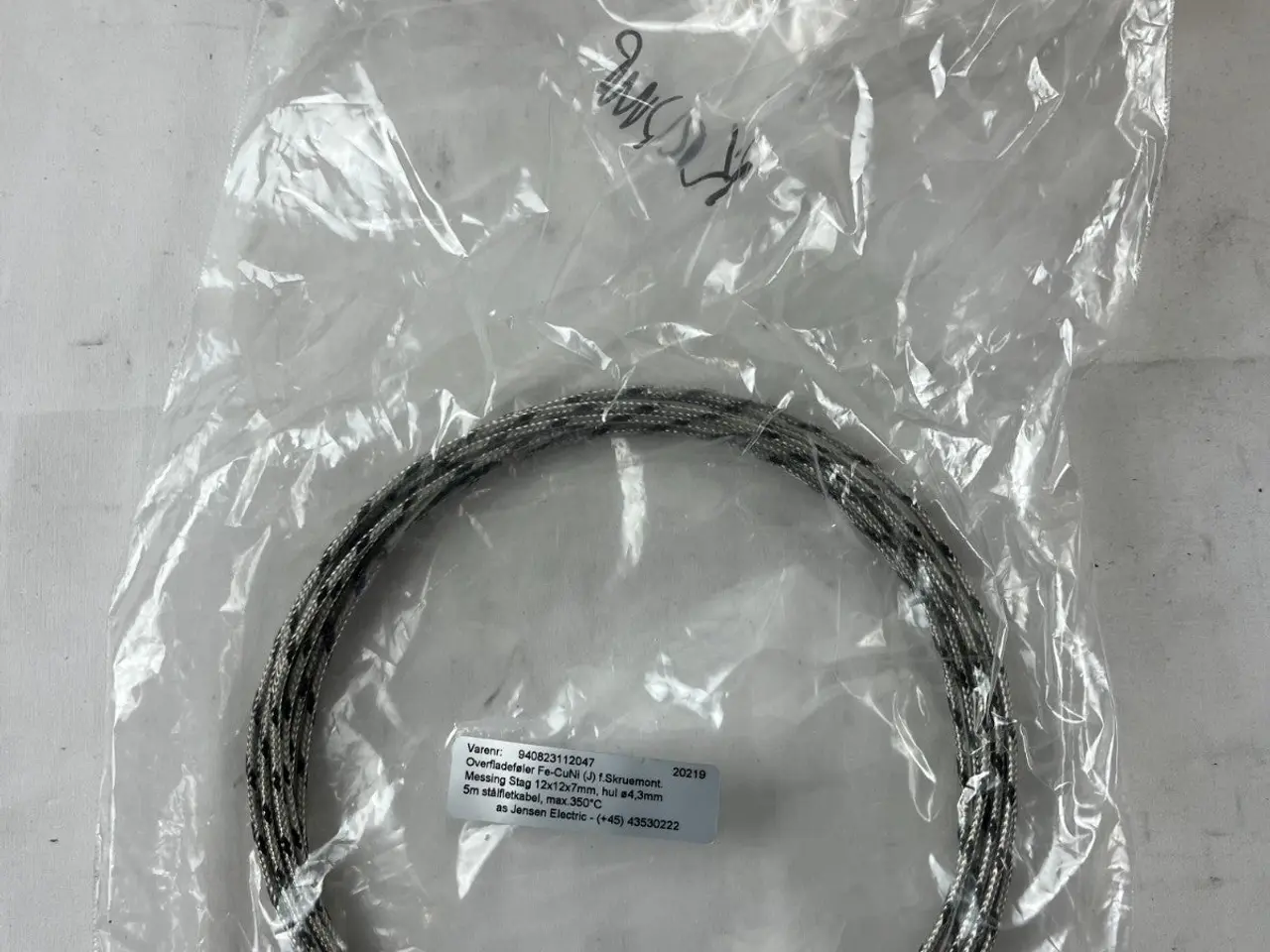 Billede 3 - Type J Thermocouple Probe 5m Stainless Braided