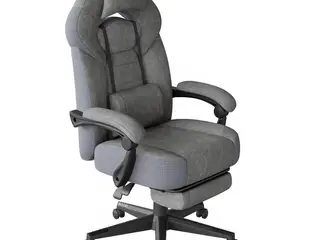 Gamingstol med fodstøtte og ergonomisk design 150 kg - skifergrå
