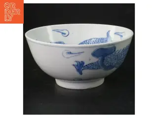 Blå og hvid porcelænsskål (str. 18 cm)