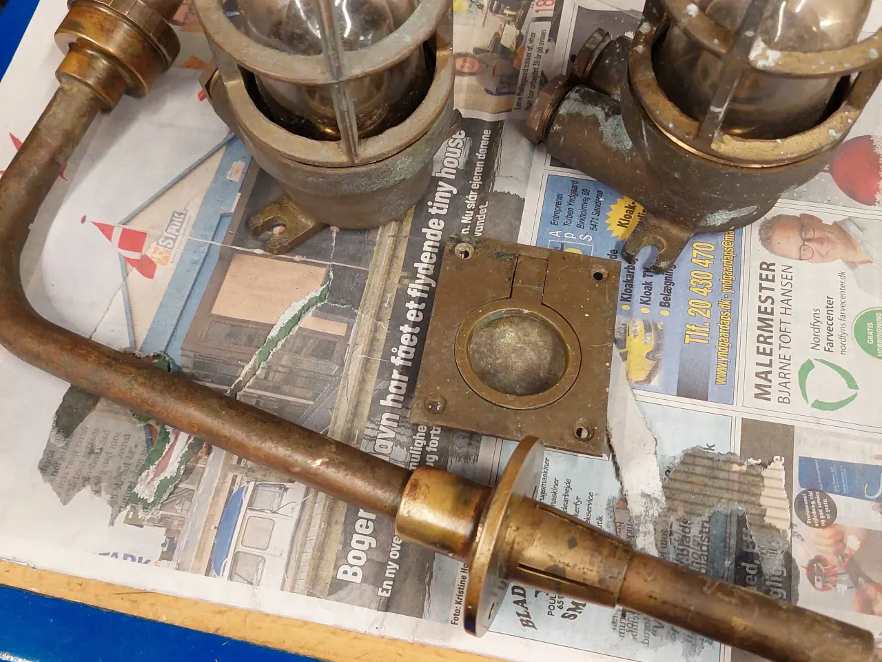 Billede 1 - Skot/Ruf Lamper, messing