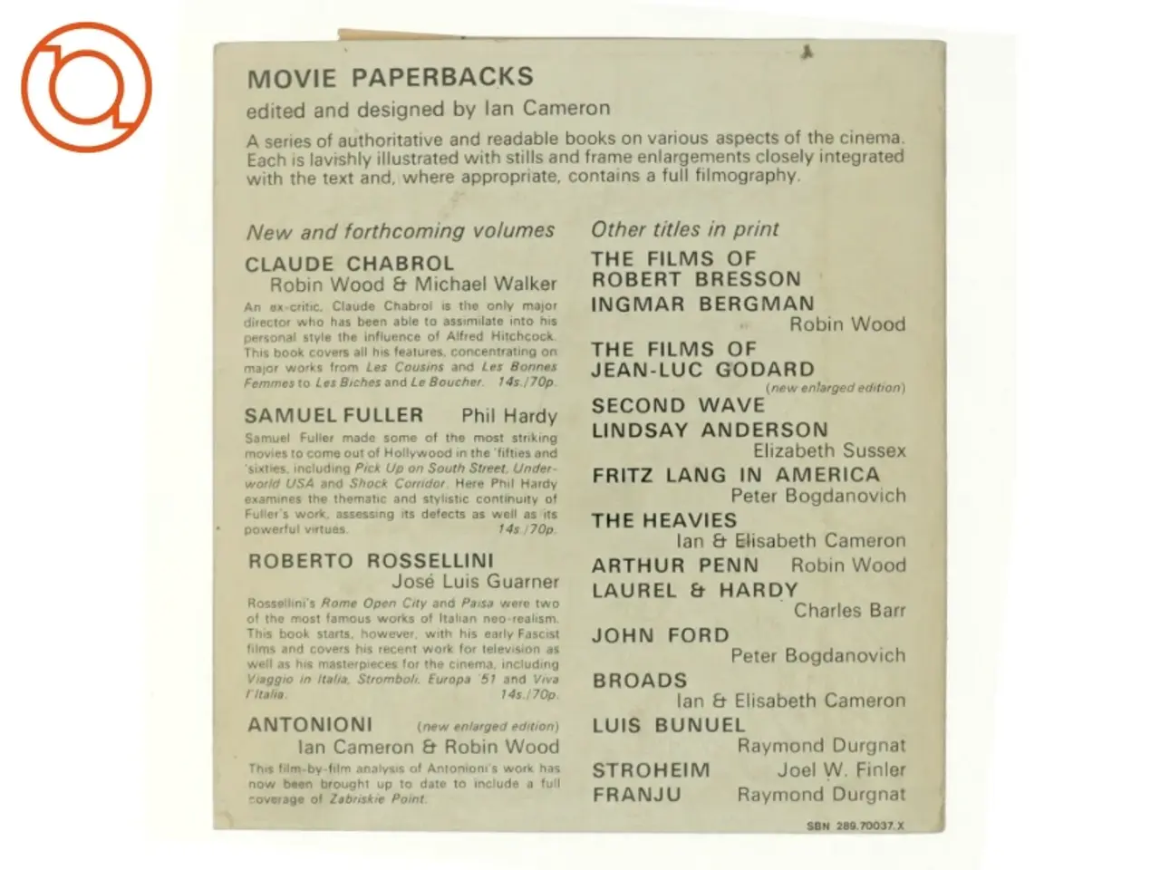 Billede 3 - Calude Chabrol by Robin Wood & Michael Walker (bog)