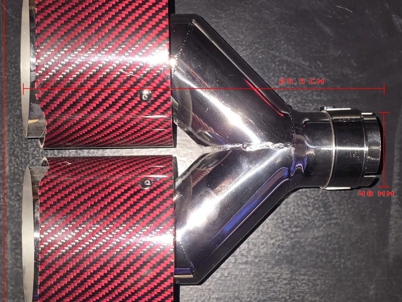 Billede 1 - Dual Udstødning Rød Carbon